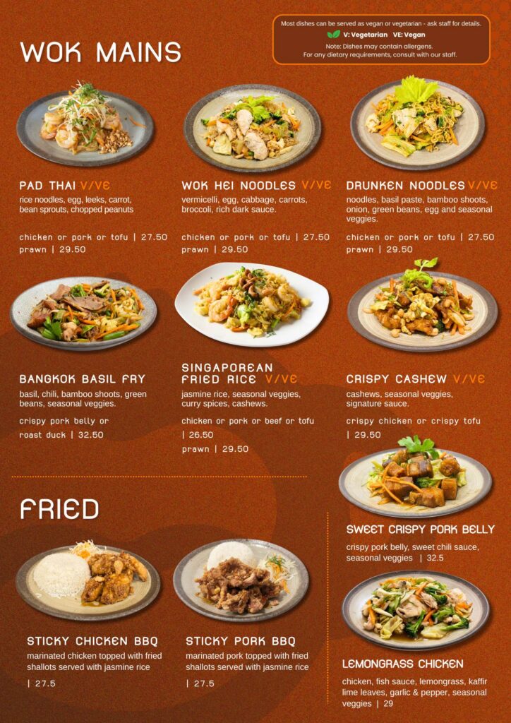 Monkee's Menu - Asian Fusion Queenstown - Curries - Wok Noodles